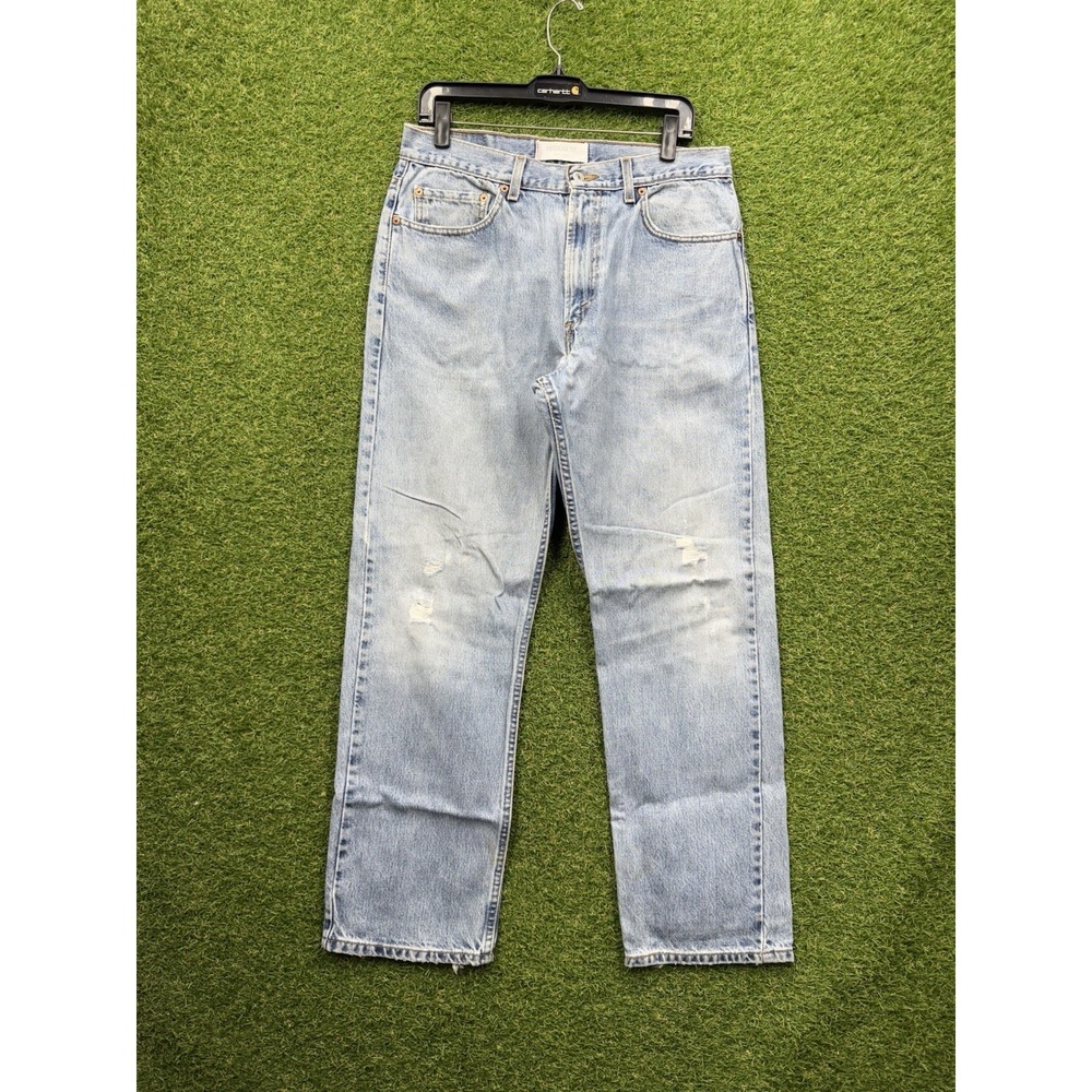 Levis 505 Jeans Mens 34x30 Regular Straight Fit Light Wash Denim Casual y2k